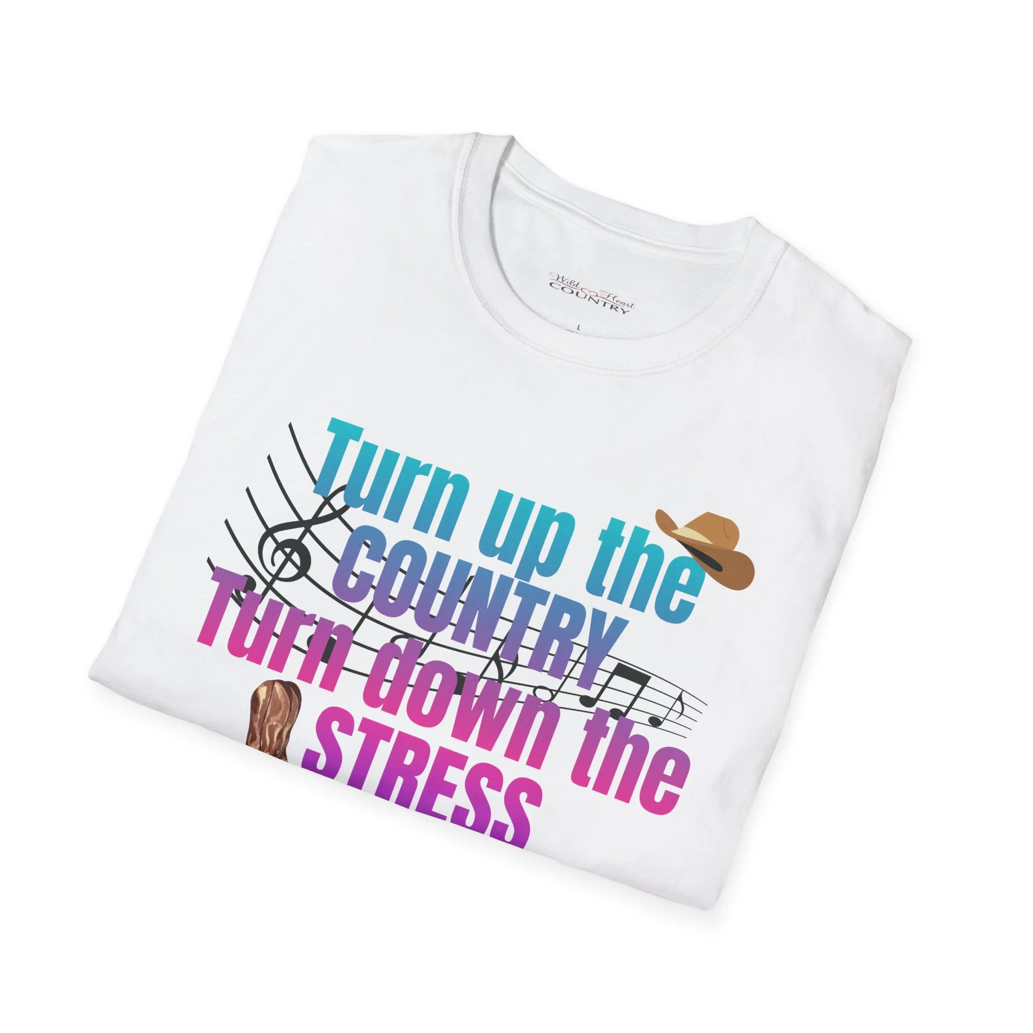 Turn up the country Turn down the stress T-Shirt, Western T-shirt, Country Music T-Shirt
