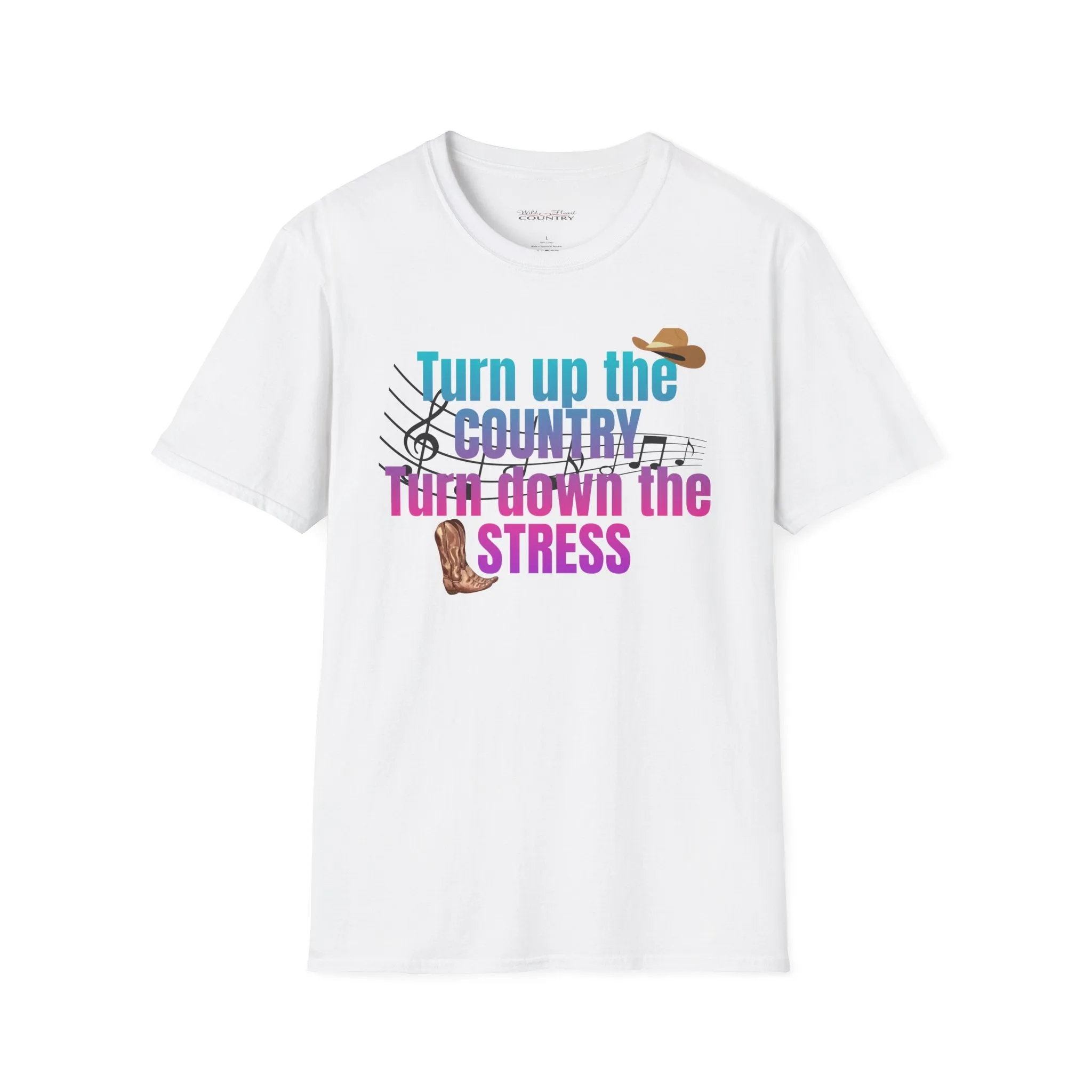 Turn up the country Turn down the stress T-Shirt, Western T-shirt, Country Music T-Shirt