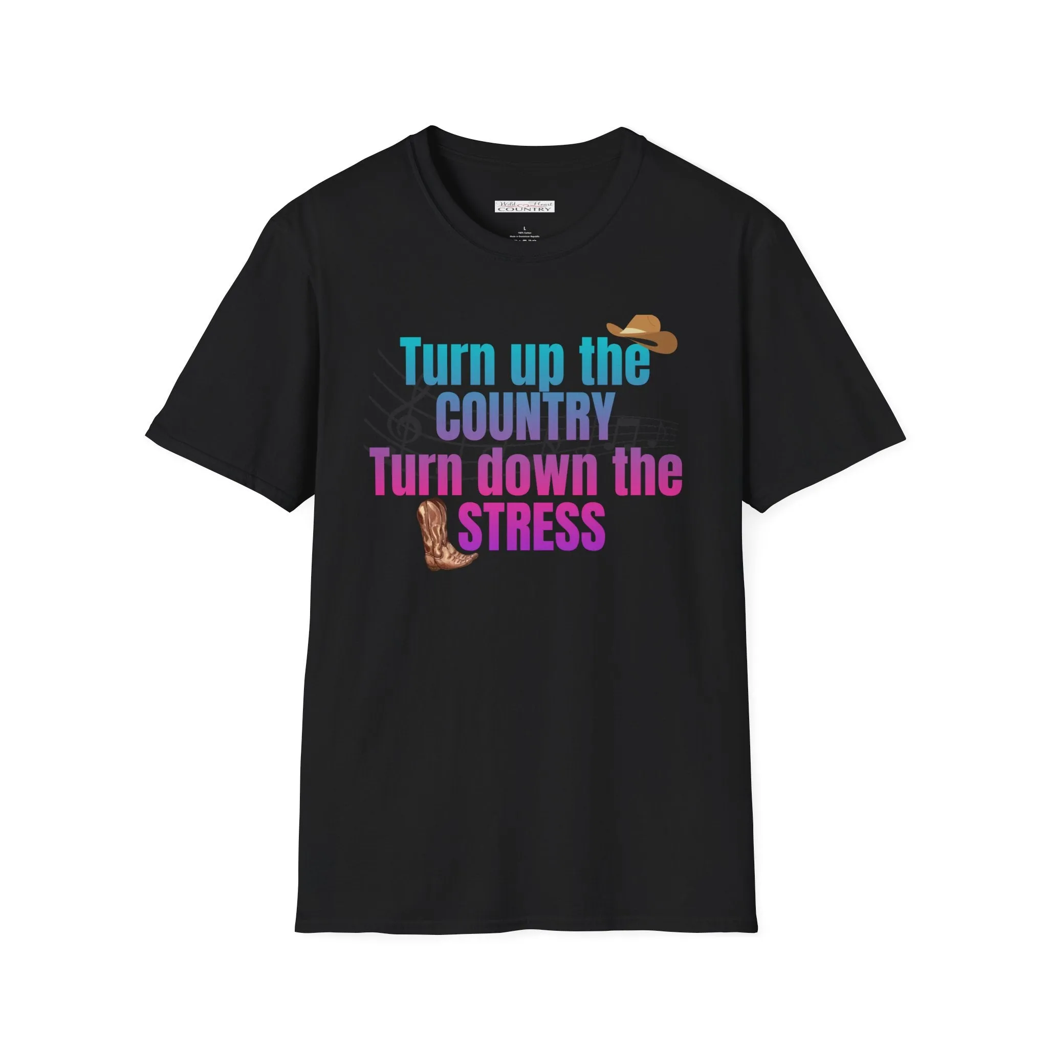 Turn up the country Turn down the stress T-Shirt, Western T-shirt, Country Music T-Shirt