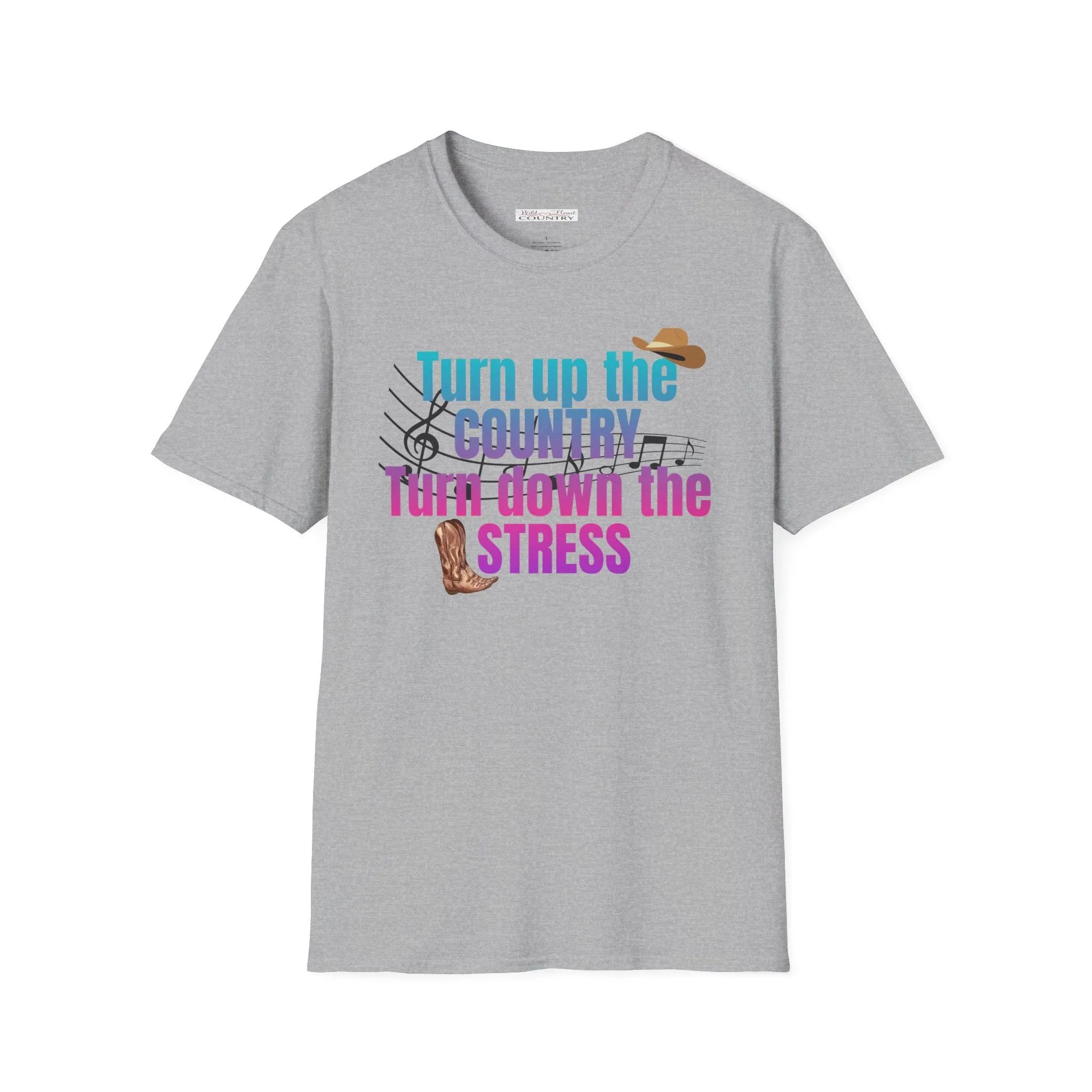 Turn up the country Turn down the stress T-Shirt, Western T-shirt, Country Music T-Shirt