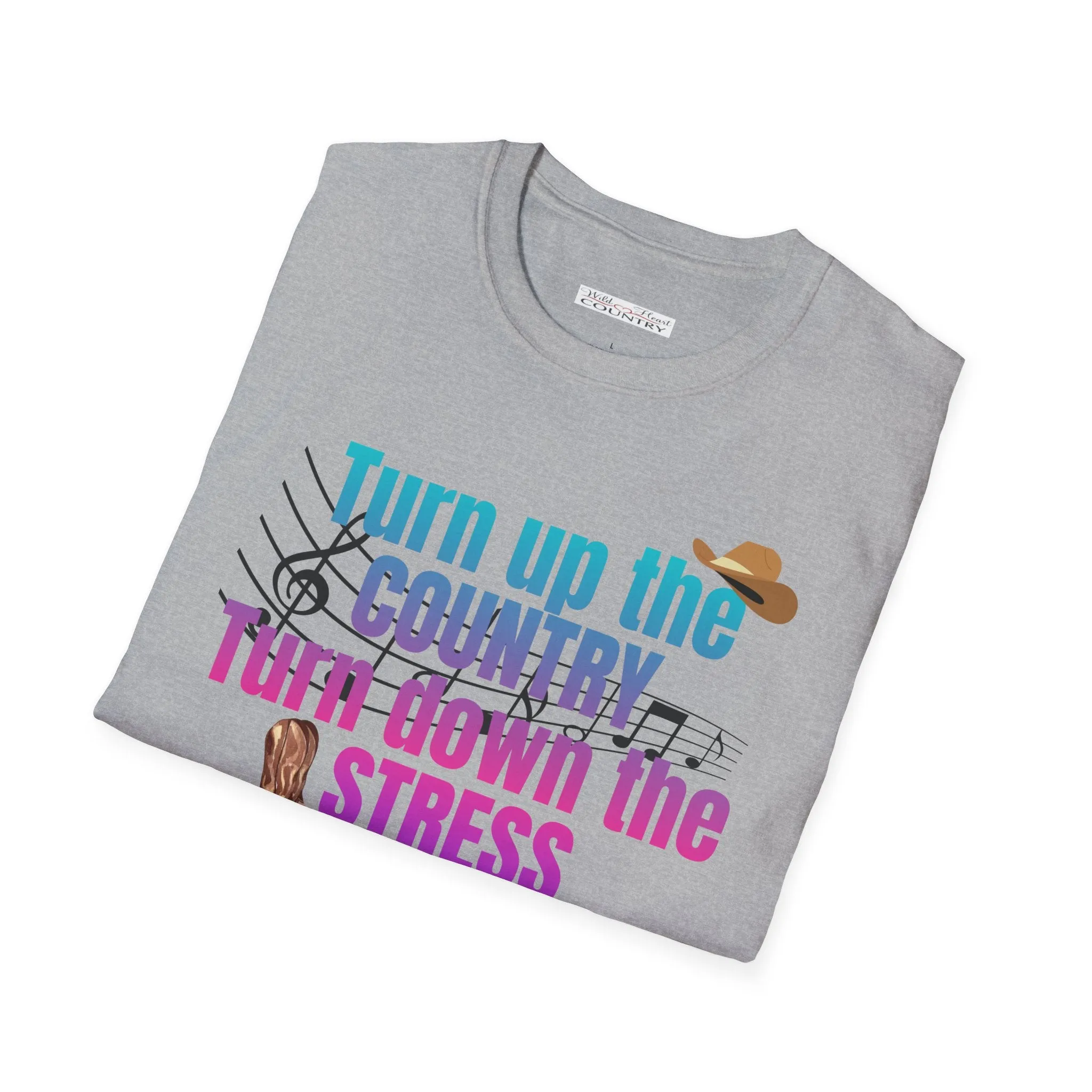 Turn up the country Turn down the stress T-Shirt, Western T-shirt, Country Music T-Shirt