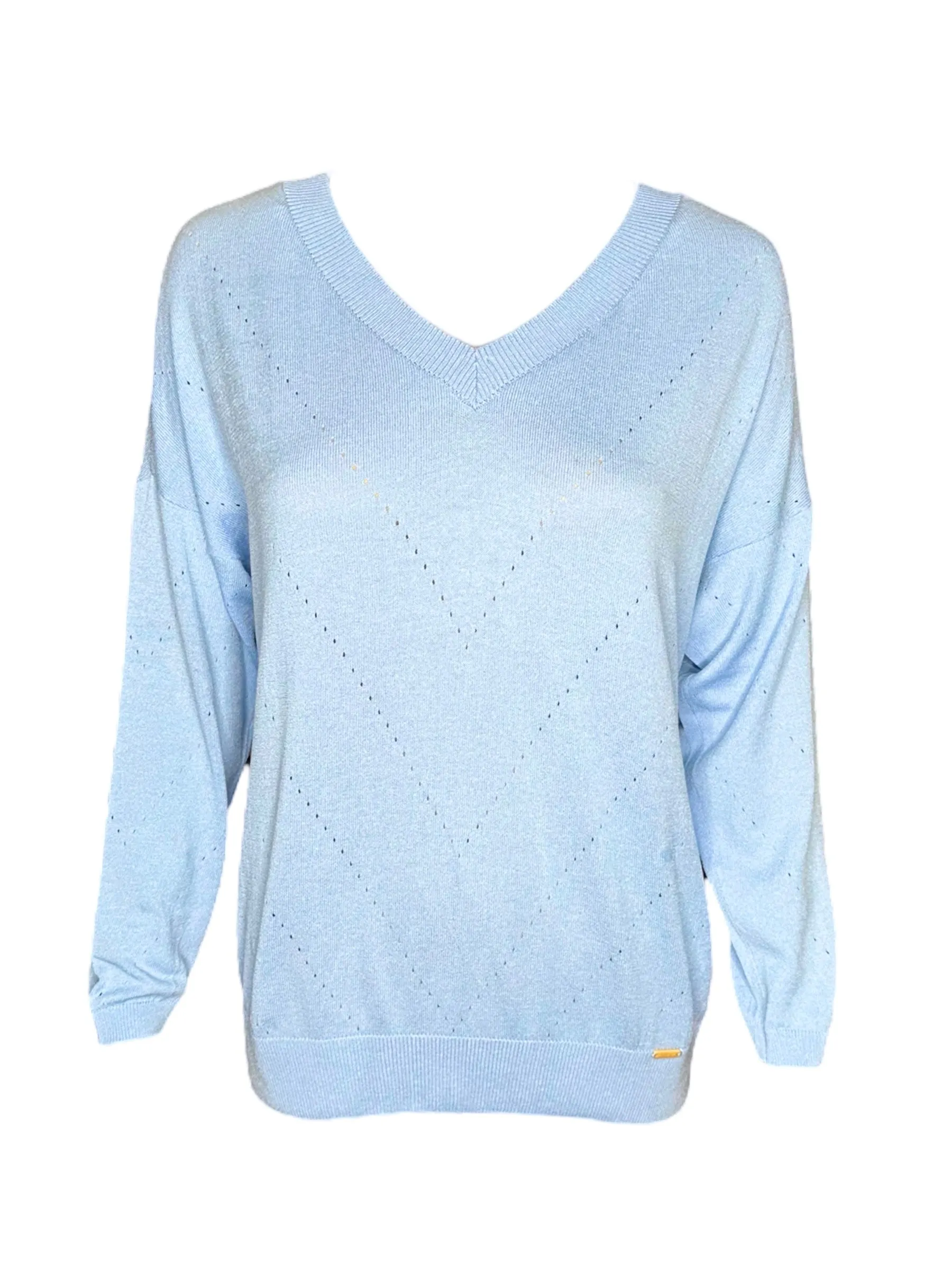 V-Neck Hole Detail Sweater