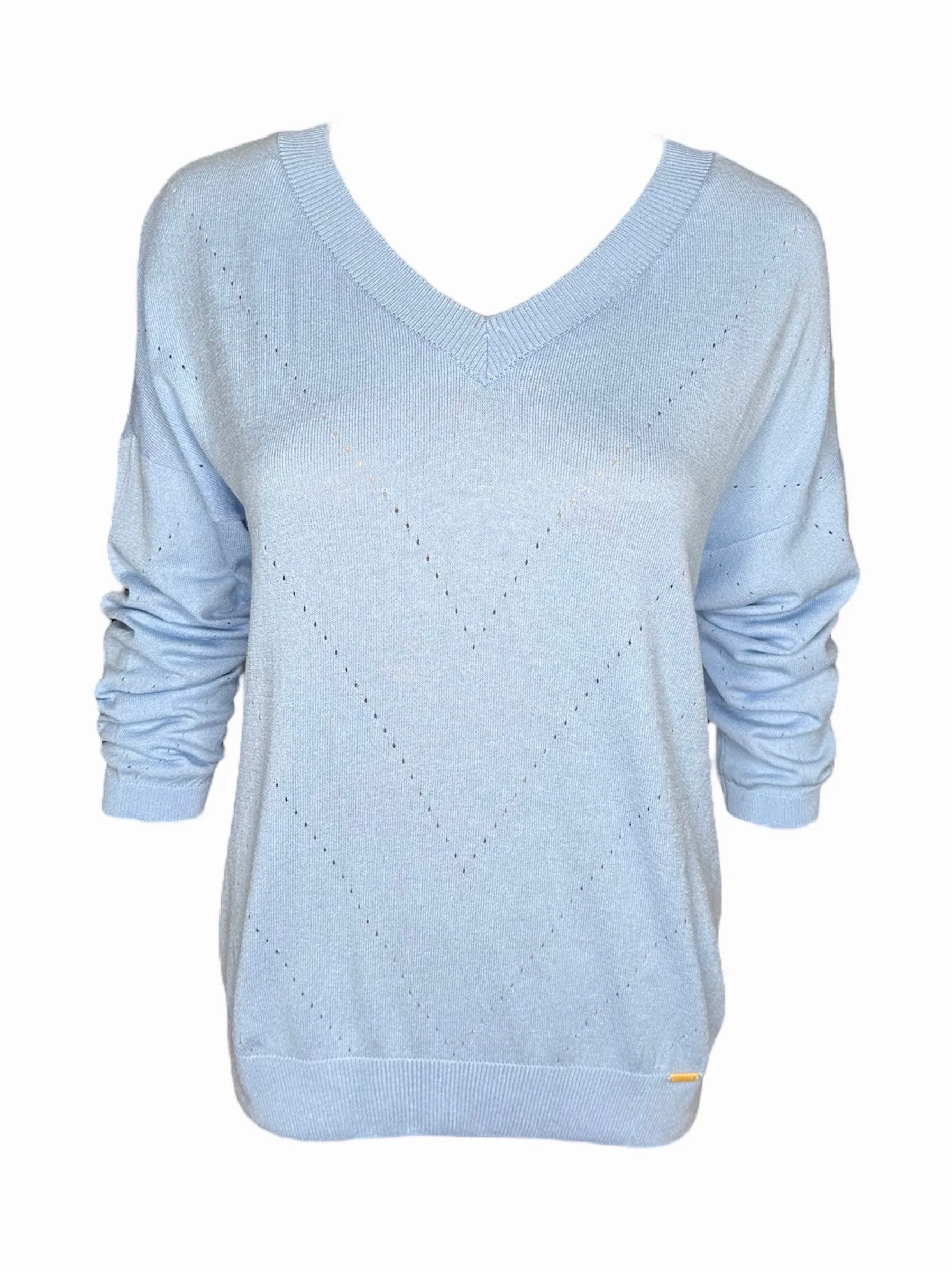 V-Neck Hole Detail Sweater