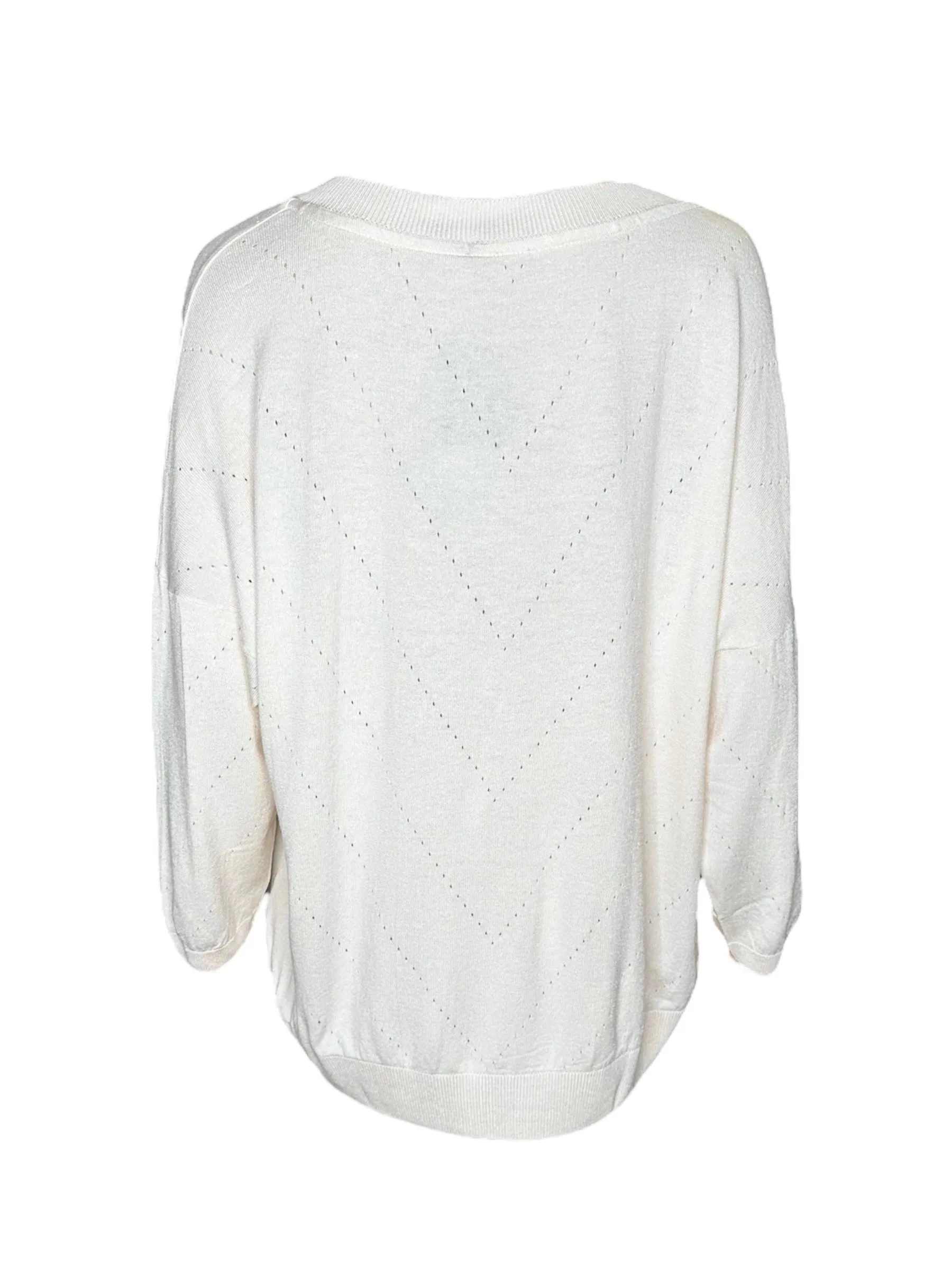 V-Neck Hole Detail Sweater