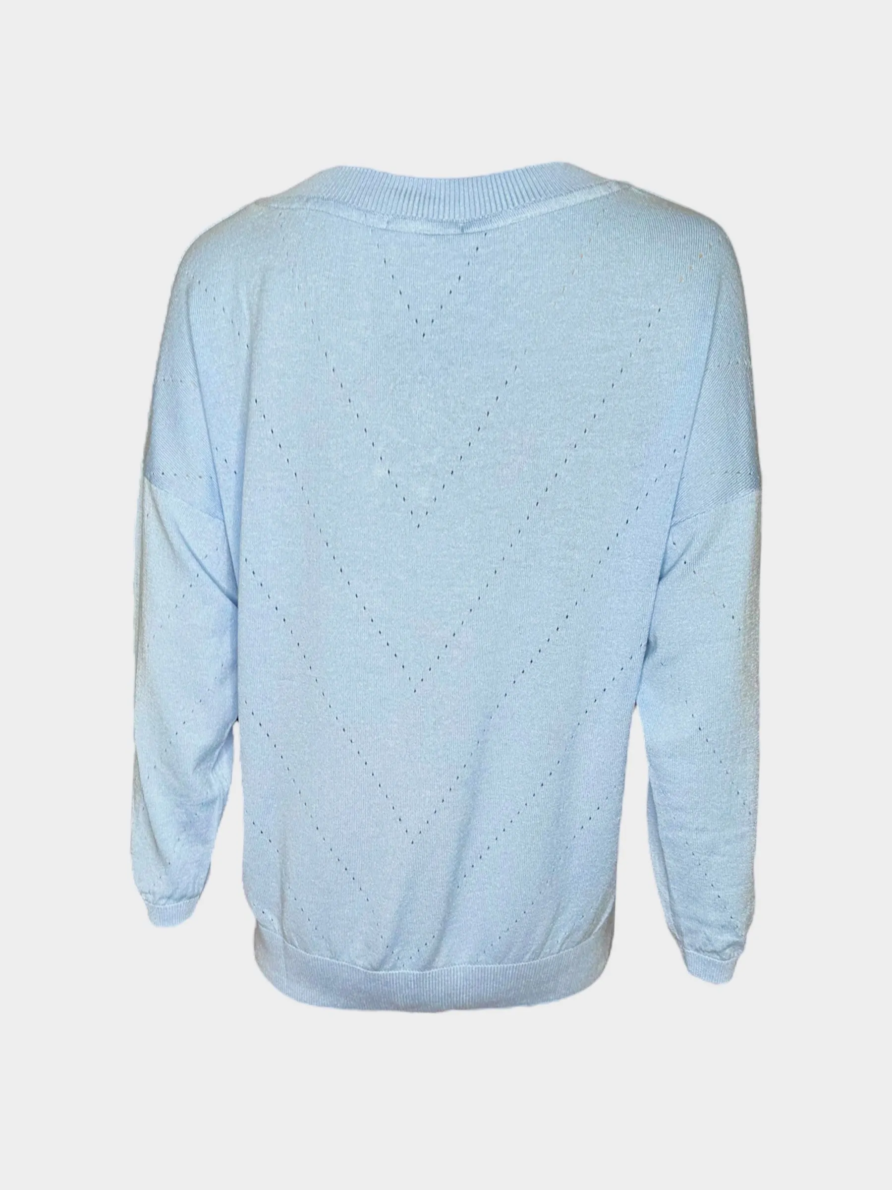 V-Neck Hole Detail Sweater