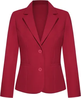 Women's Blazer Jackets Buttons Open Front Long Sleeve Notch Collar Professional Suit Blazers with Pockets