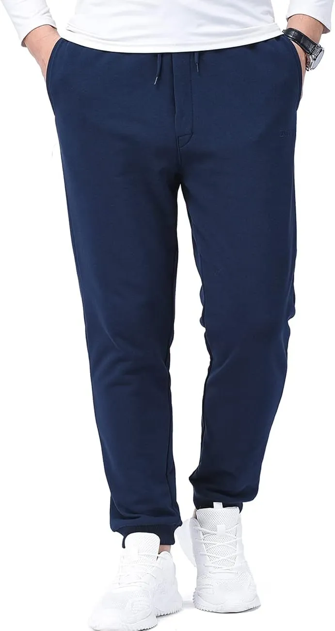 Zoulee Classic Drawstring-Waist Zipper Logo Jogger Pants with Zipper Fly
